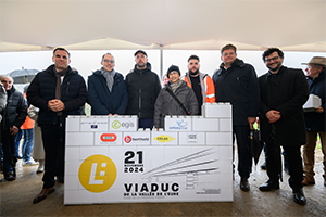 Pose de la 1re pierre du plus grand viaduc routier d’Eure-et-Loir